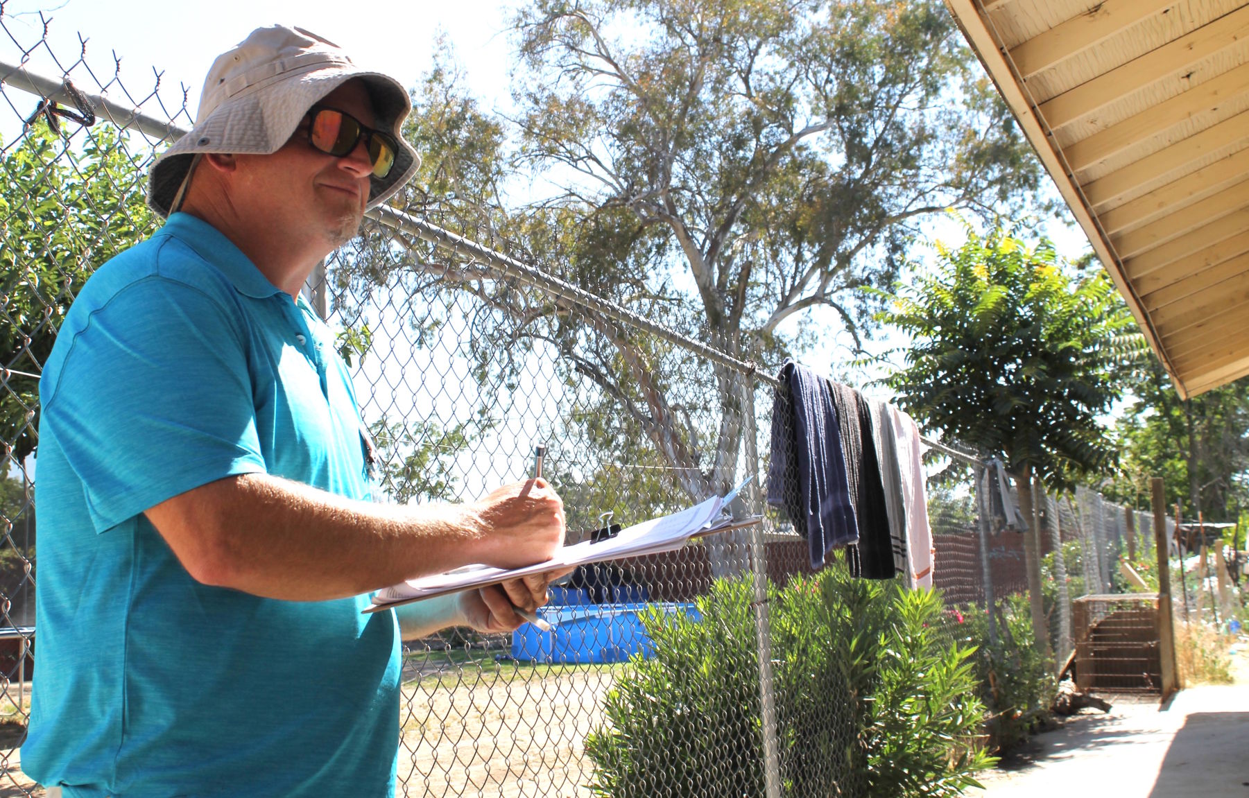 Bernard Bryan waits for residents